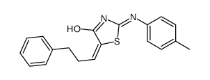 2-(4-methylanilino)-5-(3-phenylpropylidene)-1,3-thiazol-4-one结构式