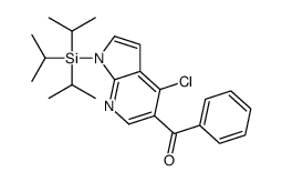 [4-chloro-1-tri(propan-2-yl)silylpyrrolo[2,3-b]pyridin-5-yl]-phenylmethanone结构式