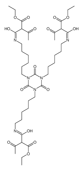 triethyl 2,2',2''-[(2,4,6-trioxo-1,3,5-triazine-1,3,5(2H,4H,6H)-triyl)tris(hexane-6,1-diyliminocarbonyl)]tris[3-oxobutyrate]结构式