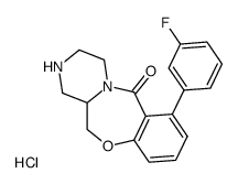 7-(3-fluorophenyl)-1,2,3,4,12,12a-hexahydro-6H-pyrazino[2,1-c][1,4]benzoxazepin-6-one hydrochloride结构式