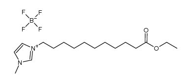 1-methyl-3-(11-ethoxycarbonyl-undecyl)imidazolium tetrafluoroborate结构式