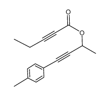 4-p-tolylbut-3-yn-2-yl pent-2-ynoate Structure