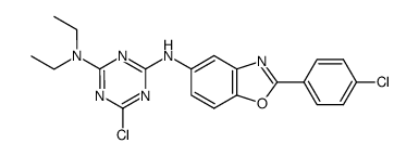 6-chloro-N'-[2-(4-chloro-phenyl)-benzooxazol-5-yl]-N,N-diethyl-[1,3,5]triazine-2,4-diamine Structure