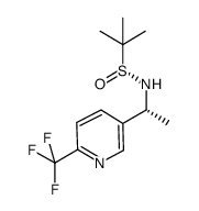 (R)-2-methyl-N-((R)-1-(6-(trifluoromethyl)pyridin-3-yl)ethyl)propane-2-sulfinamide结构式