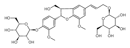 dehydrodiconiferyl alcohol 4,γ'-di-O-β-D-glucopyranoside结构式