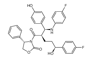 (S)-3-((2R,5S)-5-(4-fluorophenyl)-2-((S)-(4-fluorophenylaMino)(4-hydroxyphenyl)Methyl)-5-hydroxypentanoyl)-4-phenyloxazolidin-2-one picture