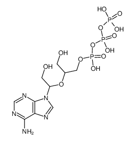 triphosphoric acid 1-{2-[1-(6-amino-purin-9-yl)-2-hydroxy-ethoxy]-3-hydroxy-propyl} ester Structure