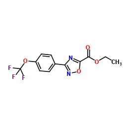 Ethyl 3-[4-(trifluoromethoxy)phenyl]-1,2,4-oxadiazole-5-carboxylate结构式