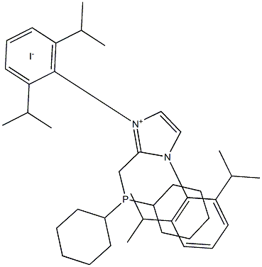 2-((Dicyclohexylphosphino)methyl)-1,3-bis(2,6-diisopropylphenyl)-1H-imidazol-3-ium iodide图片