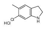 6-Chloro-5-methylindoline hydrochloride (1:1) Structure