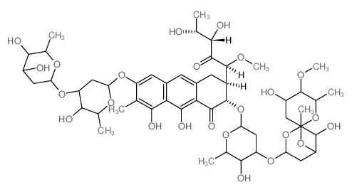 D-threo-2-Pentulose,5-deoxy-1-C-[(2S,3S)-7-[[2,6-dideoxy-3-O-(2,6-dideoxy-b-D-arabino-hexopyranosyl)-b-D-arabino-hexopyranosyl]oxy]-3-[(O-2,6-dideoxy-3-O-methyl-b-D-ribo-hexopyranosyl-(1®3)-O-2,6- picture