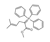 1-methoxycarbonyl-4-methylpent-3-enylidene(triphenyl)phosphorane结构式