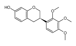 (+)-(2,3,4-trimethoxyphenyl)-2,3-dihydro-7-hydroxy-4H-1-benzopyran Structure