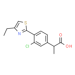 3-Chloro-α-methyl-4-(4-ethyl-2-thiazolyl)benzeneacetic acid结构式