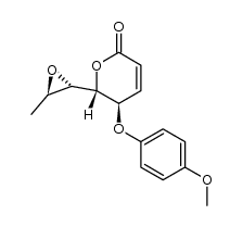 (5R,6R)-5-(4-methoxyphenoxy)-6-((2S,3R)-3-methyloxiran-2-yl)-5,6-dihydro-2H-pyran-2-one结构式