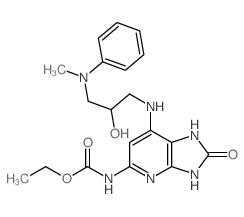 Carbamicacid,[2,3-dihydro-7-[[2-hydroxy-3-(methylphenylamino)propyl]amino]-2-oxo-1H-imidazo[4,5-b]pyridin-5-yl]-,ethyl ester (9CI) Structure