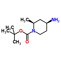 2-Methyl-2-propanyl (2S,4S)-4-amino-2-methyl-1-piperidinecarboxylate structure