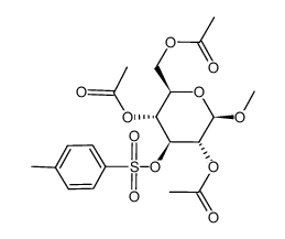 methyl-[O2,O4,O6-triacetyl-O3-(toluene-4-sulfonyl)-β-D-glucopyranoside] Structure