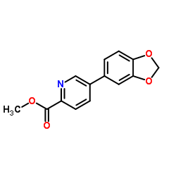 5-(苯并[d][1,3]二氧杂环戊烯-5-基)吡啶甲酸甲酯图片