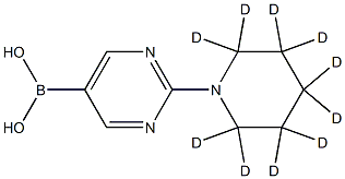 (2-(piperidin-1-yl-d10)pyrimidin-5-yl)boronic acid structure