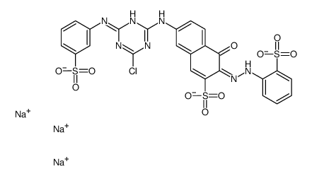 7-[[4-氯-6-[(3-磺基苯基)氨基]-1,3,5-三嗪-2-基]氨基]-4-羟基-3-[(2-磺基苯基)偶氮]-2-萘磺酸三钠盐结构式