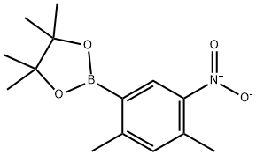 2-(2,4-dimethyl-5-nitrophenyl)-4,4,5,5-tetramethyl- 1,3,2-dioxaborolane结构式