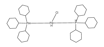 trans-chlorohydridobis(tricyclohexylphosphine)palladium(II)结构式