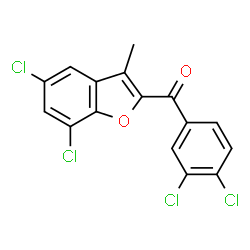 (5,7-Dichloro-3-methyl-1-benzofuran-2-yl)(3,4-dichlorophenyl)methanone Structure