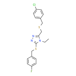 3-([(4-CHLOROBENZYL)SULFANYL]METHYL)-4-ETHYL-5-[(4-FLUOROBENZYL)SULFANYL]-4H-1,2,4-TRIAZOLE Structure