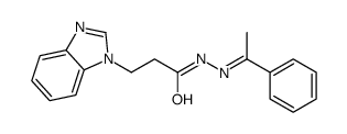 3-(benzimidazol-1-yl)-N-(1-phenylethylideneamino)propanamide结构式