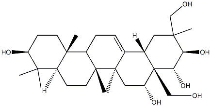 (20ξ)-5α-Olean-12-ene-3β,16α,21β,22α,28,29-hexol structure