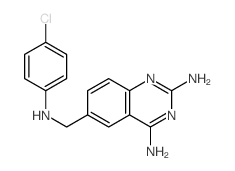 6-[[(4-chlorophenyl)amino]methyl]quinazoline-2,4-diamine structure