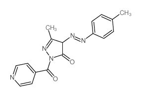 5-methyl-4-(4-methylphenyl)diazenyl-2-(pyridine-4-carbonyl)-4H-pyrazol-3-one Structure