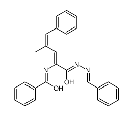 N-[1-(2-benzylidenehydrazinyl)-4-methyl-1-oxo-5-phenylpenta-2,4-dien-2-yl]benzamide结构式