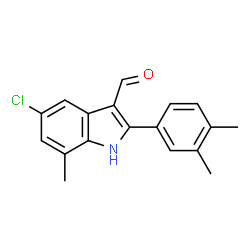 1H-Indole-3-carboxaldehyde,5-chloro-2-(3,4-dimethylphenyl)-7-methyl-(9CI) Structure