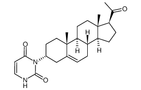 3-(20-Oxopregn-5-en-3α-yl)-2,4(1H,3H)-pyrimidinedione结构式