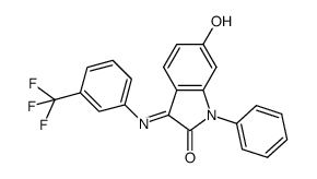 6-hydroxy-1-phenyl-3-{[3-(trifluoromethyl)phenyl]imino}-1,3-dihydro-2H-indol-2-one Structure