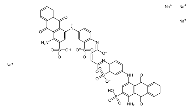 tetrasodium 4,4'-[(1,4-dioxo-2-butene-1,4-diyl)bis[imino(3-sulphonato-4,1-phenylene)imino]]bis[1-amino-9,10-dihydro-9,10-dioxoanthracene-2-sulphonate] structure