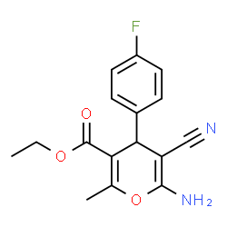 Ethyl 6-amino-5-cyano-4-(4-fluorophenyl)-2-methyl-4H-pyran-3-carboxylate structure