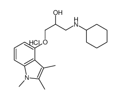 2-Propanol, 1-(cyclohexylamino)-3-((1,2,3-trimethyl-1H-indol-4-yl)oxy)-, monohydrochloride结构式