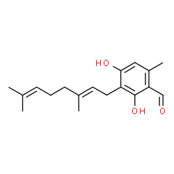 3-[(E)-3,7-Dimethyl-2,6-octadienyl]-2,4-dihydroxy-6-methylbenzaldehyde picture