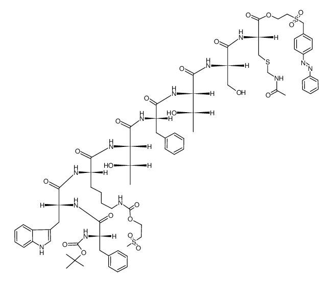 BOC-Phe-D-Trp-Lys(MSC)-Thr-Phe-Thr-Ser-Cys(ACM)-OPSE结构式