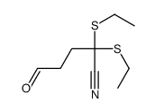 2,2-bis(ethylsulfanyl)-5-oxopentanenitrile结构式