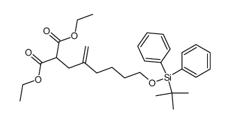 2-[6-(tert-Butyl-diphenyl-silanyloxy)-2-methylene-hexyl]-malonic acid diethyl ester结构式