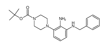 4-(2-amino-3-benzylamino-phenyl)-piperazine-1-carboxylic acid tert-butyl ester Structure