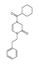 1-(2-phenylethyl)-4-cyclohexylcarbonyl-2,3-dehydropiperazin-6-one结构式