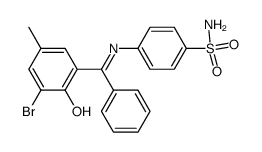 4-{[1-(3-Bromo-2-hydroxy-5-methyl-phenyl)-1-phenyl-meth-(E)-ylidene]-amino}-benzenesulfonamide Structure