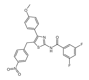 3,5-difluoro-N-[4-(4-methoxy-phenyl)-5-(4-nitro-benzyl)-thiazol-2-yl]-benzamide结构式