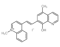 Quinolinium,4-[2-(8-hydroxy-5-methyl-7-quinolinyl)ethenyl]-1-methyl-, iodide (1:1)结构式