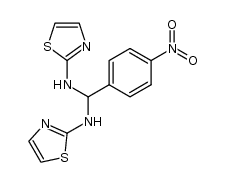 1-(4-nitrophenyl)-N,N'-di(thiazol-2-yl)methanediamine Structure